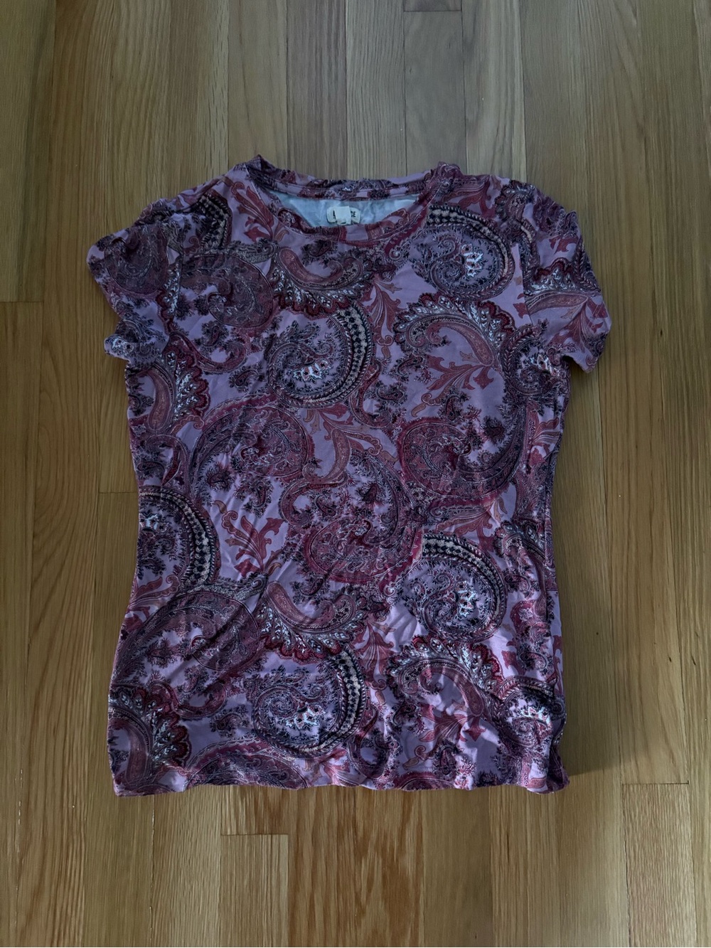 L'AGENCE Pink Paisley Short Sleeve Tee
